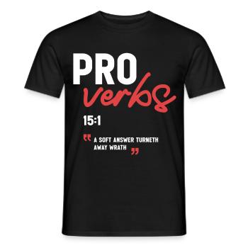 Une réponse douce éloigne la colère, Proverbes 15:1 - T-shirt homme - noir - Devant - AI Model Male 178 light (178cm)