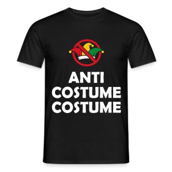 Low Costume Costume – Anti Carnival Disguise - Men's T-Shirt - black - Front - AI Model Male 178 light (178cm)