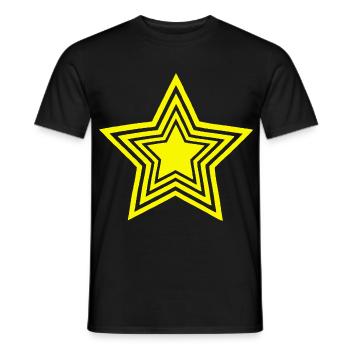 Unendlicher Gelber Stern - Männer T-Shirt - Schwarz - Vorne - AI Model Male 178 light (178cm)