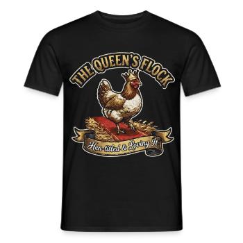 Le groupe de reines Poule Titrée et Adore Ça Hein - T-shirt homme - noir - Devant - AI Model Male 178 light (178cm)