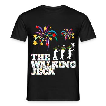 The Walking Jack Fireworks Party - Men's T-Shirt - black - Front - AI Model Male 178 light (178cm)