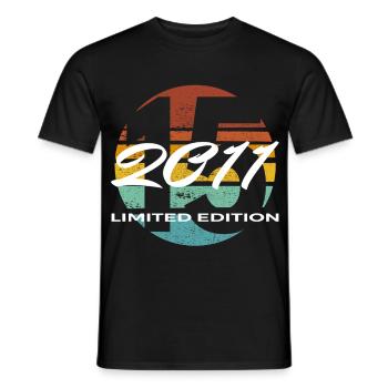 15. Geburtstag 2011 Jungen und Mädchen Geschenk - Männer T-Shirt - Schwarz - Vorne - AI Model Male 178 light (178cm)