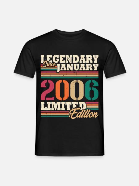 Retro-Geburtstagsgeschenk im Januar 2006 - Männer T-Shirt - Schwarz