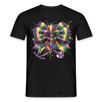 Mardi Gras Krankenschwester Doktorin Fleur De Lys - Männer T-Shirt - Schwarz - Vorne - AI Model Male 178 light (178cm)