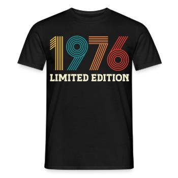 1976 édition Limitée Vintage 50 ans Anniversaire - T-shirt homme - noir - Devant - AI Model Male 178 light (178cm)