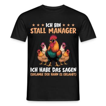Gestionnaire d’écurie - Drôle de dicton du poulet pour hommes - T-shirt homme - noir - Devant - AI Model Male 178 light (178cm)