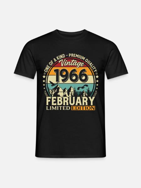 60e anniversaire février 1966 Millésime - T-shirt homme - noir