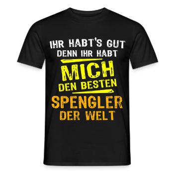 Spengler Geschenk - Männer T-Shirt - Schwarz - Vorne - AI Model Male 178 light (178cm)
