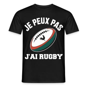 I can't I have rugby - Men's T-Shirt - black - Front - AI Model Male 178 light (178cm)