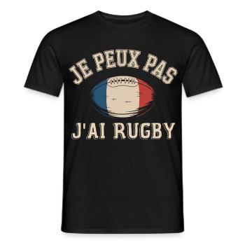 I can't I have rugby - Men's T-Shirt - black - Front - AI Model Male 178 light (178cm)