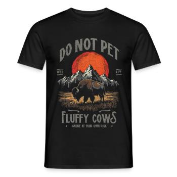 Les bisons vintage ne caressent pas les vaches duveteuses Bizons drôles - T-shirt homme - noir - Devant - AI Model Male 178 light (178cm)