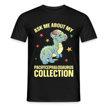 Dinosaure en peluche Pachycephalosaurus - T-shirt homme - noir - Devant - AI Model Male 178 light (178cm)