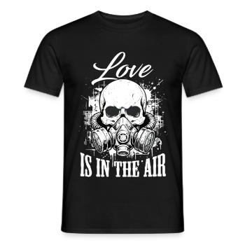 Love is in the Air – Grunge Gas Mask Design - Men's T-Shirt - black - Front - AI Model Male 178 light (178cm)