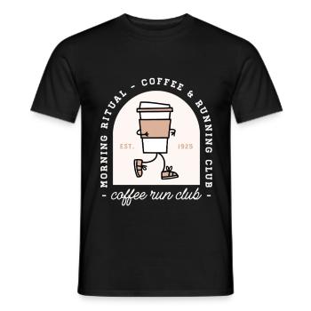 Club de café drôle et de course - T-shirt homme - noir - Devant - AI Model Male 178 light (178cm)