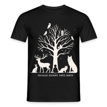 Socially Distant Since Birth Introvert Nature - Men's T-Shirt - black - Front - AI Model Male 178 light (178cm)