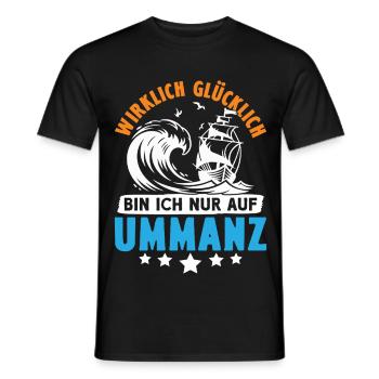 Ostsee Urlaub WIRKLICH GLÜCKLICH BIN ICH NUR AUF - Männer T-Shirt - Schwarz - Vorne - AI Model Male 178 light (178cm)