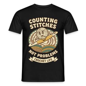 Counting Stitches Not Problems Crochet Life Funny - Men's T-Shirt - black - Front - AI Model Male 178 light (178cm)