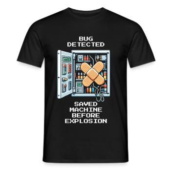 Machine rescued | Troubleshooting electricians - Men's T-Shirt - black - Front - AI Model Male 178 light (178cm)