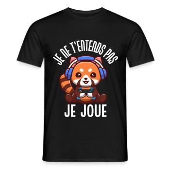 Ich kann dich nicht hören, ich spiele Humor-Videospiele - Männer T-Shirt - Schwarz - Vorne - AI Model Male 178 light (178cm)
