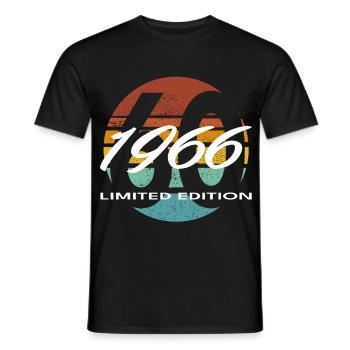 60e anniversaire 1966 cadeau pour hommes et femmes - T-shirt homme - noir - Devant - AI Model Male 178 light (178cm)