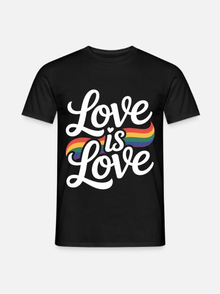 Love is Love Rainbow LGBTQ Pride - Männer T-Shirt - Schwarz
