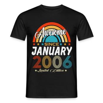 January 2006 Vintage Born Birthday Retro - Men's T-Shirt - black - Front - AI Model Male 178 light (178cm)