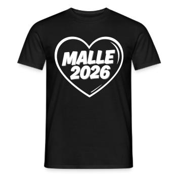 MALLE 2026 Fête en plein cœur - T-shirt homme - noir - Devant - AI Model Male 178 light (178cm)