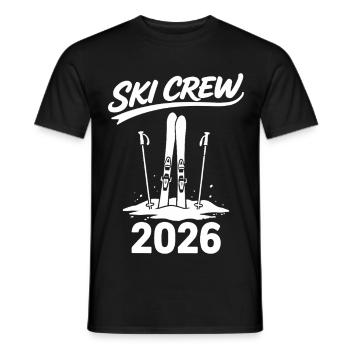 SKI CREW Winter holiday and après-ski outfit - Men's T-Shirt - black - Front - AI Model Male 178 light (178cm)
