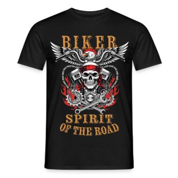 Biker - Spirit of the Road - T-shirt homme - noir - Devant - AI Model Male 178 light (178cm)