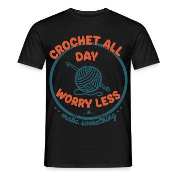 Crochet toute la journée S’inquiéter Moins drôle Amoureux du crochet - T-shirt homme - noir - Devant - AI Model Male 178 light (178cm)
