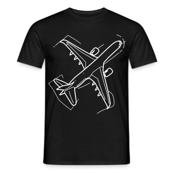 Dessin d’avion - T-shirt homme - noir - Devant - AI Model Male 178 light (178cm)