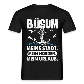 BÜSUM MEINE STADT MEIN NORDEN MEIN URLAUB Lustig - Männer T-Shirt - Schwarz - Vorne - AI Model Male 178 light (178cm)