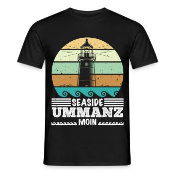 Ostsee Urlaub SEASIDE UMMANZ MOIN Lustiges - Männer T-Shirt - Schwarz - Vorne - AI Model Male 178 light (178cm)