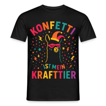 Carnival Confetti Alpaca with Fool's Cap - Men's T-Shirt - black - Front - AI Model Male 178 light (178cm)