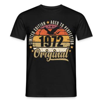 1972 Birthday Gift 1972 Original 1972 - Men's T-Shirt - black - Front - AI Model Male 178 light (178cm)