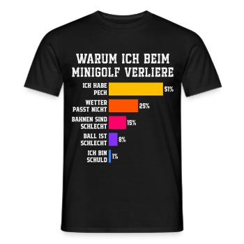 warum ich beim minigolf verliere minigolfer - Männer T-Shirt - Schwarz - Vorne - AI Model Male 178 light (178cm)