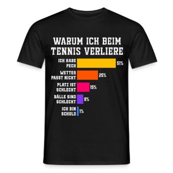 Warum ich beim Tennis verliere Tennis - Männer T-Shirt - Schwarz - Vorne - AI Model Male 178 light (178cm)