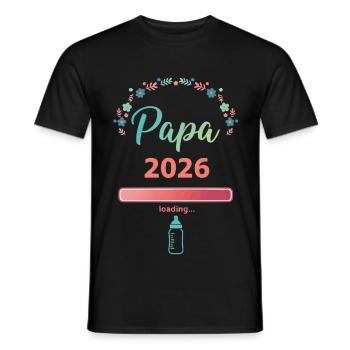 Papa 2026 Loading – Father-to-be - Men's T-Shirt - black - Front - AI Model Male 178 light (178cm)