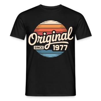 Cadeau d’anniversaire vintage 1977 Vintage 1977 - T-shirt homme - noir - Devant - AI Model Male 178 light (178cm)