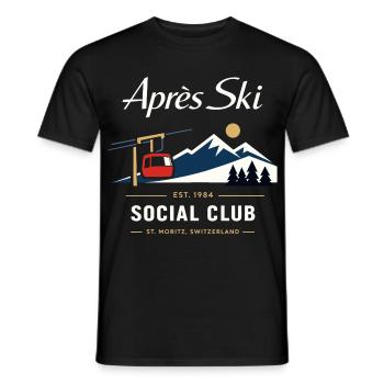 Après Ski Vintage Rétro Cadeau des années 90 - T-shirt homme - noir - Devant - AI Model Male 178 light (178cm)