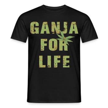 Ganja for Life - Männer T-Shirt - Schwarz - Vorne - AI Model Male 178 light (178cm)