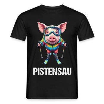 Pistensau_2 - T-shirt homme - noir - Devant - AI Model Male 178 light (178cm)