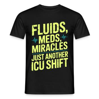 Soins intensifs Infirmière Fluides Médicaments Miracles Soins intensifs - T-shirt homme - noir - Devant - AI Model Male 178 light (178cm)