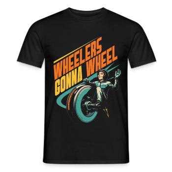 Monowheel Monocyclist Wheelers Gonna Wheel - Männer T-Shirt - Schwarz - Vorne - AI Model Male 178 light (178cm)