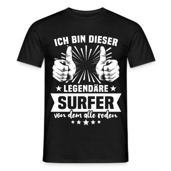 Légende du surfeur - T-shirt homme - noir - Devant - AI Model Male 178 light (178cm)
