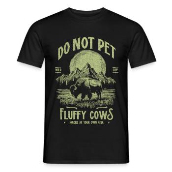 Les bisons vintage ne caressent pas les vaches duveteuses Bizons drôles - T-shirt homme - noir - Devant - AI Model Male 178 light (178cm)