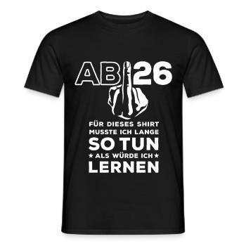 Abitur 2026 - J’ai dû étudier longtemps - T-shirt homme - noir - Devant - AI Model Male 178 light (178cm)