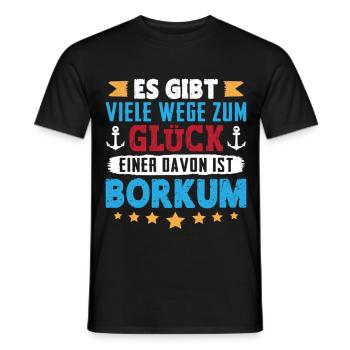 VACANCES EN MER DU NORD IL EXISTE DE NOMBREUSES FAÇONS DE FAIRE LE BONHEUR À BORKUM - T-shirt homme - noir - Devant - AI Model Male 178 light (178cm)