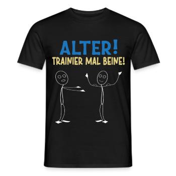 Stick Figure OLD TRAINER TIMES LEGS Drôle - T-shirt homme - noir - Devant - AI Model Male 178 light (178cm)