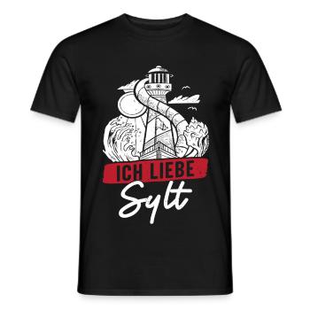 Nordsee Urlaub ICH LIEBE SYLT Lustiges - Männer T-Shirt - Schwarz - Vorne - AI Model Male 178 light (178cm)